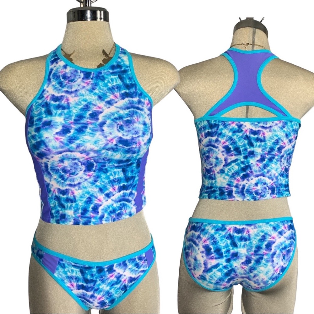 George Blue 2 Pieces Girls Swimsuit Size 10/12
